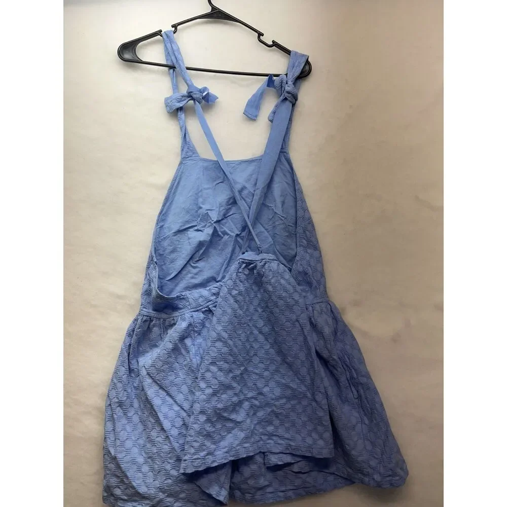 Free People Va Va Volume mini dress blue size small summer halter boho low back